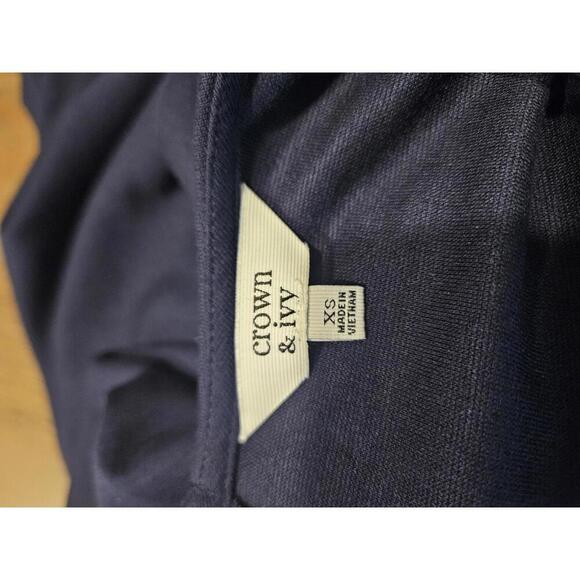 Nwt Crown & Ivy Novel Navy Long Sleeve with Tulle - Picture 5 of 9